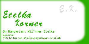 etelka korner business card